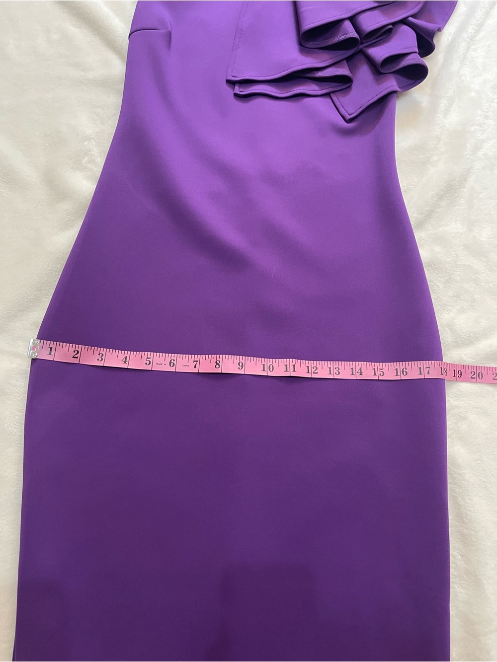 Purple One-Shoulder Ruffle Midi Dress - Picture 11 of 13